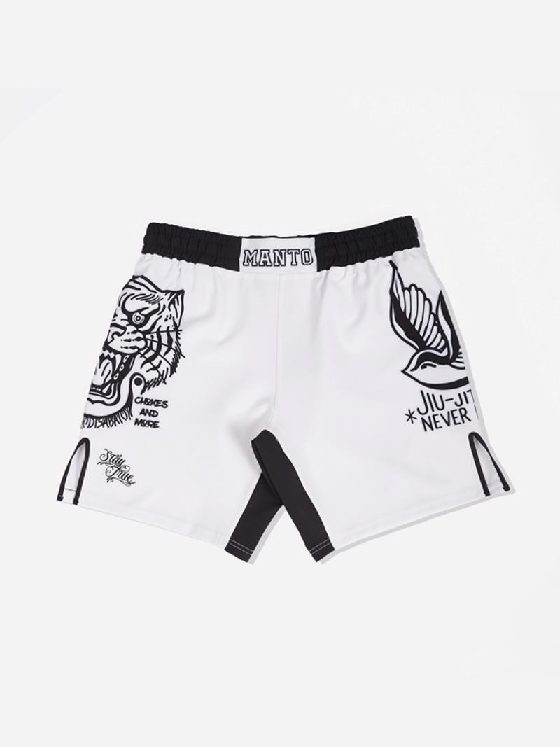 MANTO miko FIGHT SHORTS-WHITE